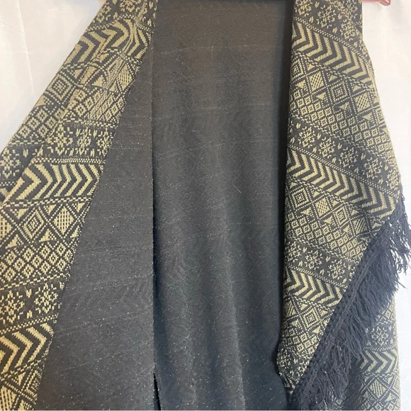 C Wonder Women’s Open Front Sleeveless Fringed Cardigan Kimono Geometric Pattern - Picture 9 of 13